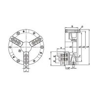 ファーステック 3爪強力型 セレーションタイプ スクロールチャック FT-NT07 1台 63-1409-71（直送品）