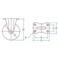 ユーエイ SR型キャスター(固定・プレート式) SRー75RH 1セット(6個)（直送品）