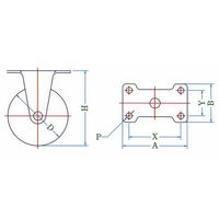 ユーエイ ER型キャスター(固定車・プレート式) ERー50N 1セット(12個)（直送品）