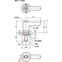 ミニクランプレバー 長穴用座金組み込みタイプ・フラットタイプ(おねじ・ステンレス製) LHCMSーLWPーCR LHCMSー6ー32ーLWP（直送品）