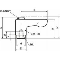 鍋屋バイテック会社 ミニクランプレバー フラットタイプ(めねじ・ステンレス製) LHCFSーCR LHCFSー6ーCR 1セット(2個)（直送品）