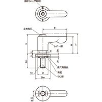 ミニクランプレバー 長穴用座金組み込みタイプ・フラットタイプ(おねじ) LHCMーLWP LHCMー6ー40ーLWP20ーSG（直送品）