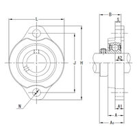 旭精工 鋳鉄製インサート軸受ユニット BLFL5J 1セット(8個入)（直送品）