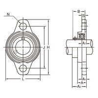 旭精工 インサート軸受ユニット KFL002 1個（直送品）