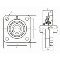 旭精工 ステンレス製 インサート軸受ユニット MUCF212VY 1個（直送品）
