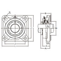 旭精工 鋳鉄製インサート軸受ユニット UKF311 1セット(2個入)（直送品）