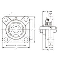 旭精工 鋳鉄製インサート軸受ユニット UCF311 1セット(2個入)（直送品）