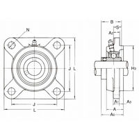 旭精工 鋳鉄製インサート軸受ユニット UCFS313 1個（直送品）
