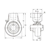 旭精工 鋳鉄製インサート軸受ユニット UCECH207 1セット(3個入)（直送品）