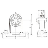 旭精工 鋳鉄製インサート軸受ユニット UCPH203 1セット(6個入)（直送品）