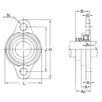 旭精工 鋼板製インサート軸受ユニット UFL004 1個（直送品）