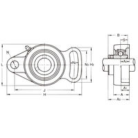 旭精工 鋳鉄製インサート軸受ユニット UCFA209 1セット(3個入)（直送品）