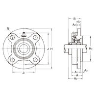 旭精工 鋳鉄製インサート軸受ユニット UCFCX11 1セット(2個入)（直送品）