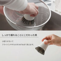 清潔謹製シリーズ 小回りがきく 抗菌キッチンブラシ かため フライパン・ざる洗い ホワイト 1個 マーナ