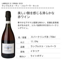 【エノテカ】イタリア ランブルスコ・ディ・ソルバーラ・セッコ スパークリングワイン　赤　ライトボディ 750ml 1本