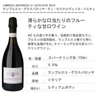 【エノテカ】イタリア ランブルスコ・グラスパロッサ・ディ・カステルヴェトロ スパークリングワイン　赤 甘口　750ml 1本
