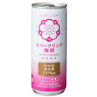 スパークリング梅酒 250ml 缶 6本　おおやま夢工房　国産鶯宿梅100%　酸味料・香料・着色料不使用