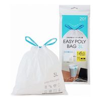 ゴミ袋 ひも付きイージーポリ袋 乳白色 3L 20枚入×1パック 厚さ:0.015mm ネクスタ