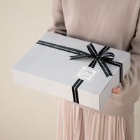 ヘッズ フォーマルテクスチャーワンタッチ貼箱-L/グレー FTG-HBL 1パック(6枚)