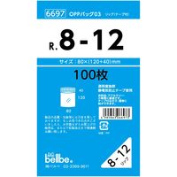 ベルベ 雑貨 包装 6697 OPPバッグリップ付 R 8-12 1包(100枚)