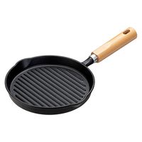 イシガキ 鉄鋳物 グリルパン 18cm 木柄 IH ガス火対応 4455 1セット(3個)