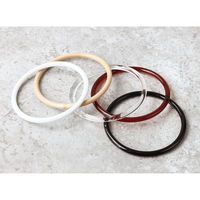 日本紐釦貿易 日本紐釦 プラスチックリング プラハンドル 大 内径11cm・外径13cm 茶 P273-L-C 1組(2本)