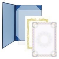 ササガワ 証書ファイル A4 レザー調 証書用紙入り 濃紺青 10-6101 1セット(1冊×5)