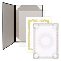 ササガワ 証書ファイル A4 レザー調 証書用紙入り 焦茶栗 10-6102 1セット(1冊×5)