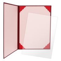 ササガワ 証書ファイル A4 レザー調 濃緋紅 10-6000 1セット(1冊×5)