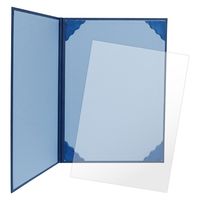 ササガワ 証書ファイル A4 レザー調 濃紺青 10-6001 1セット(1冊×10)