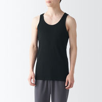 【メンズ】無印良品 紳士 さらっと綿 タンクトップ 紳士S 黒 良品計画