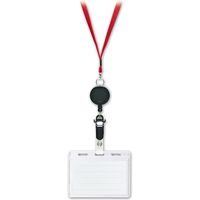 ソニック リール式吊下げ名札 2枚収納タイプ 赤 NF-418-R 1個