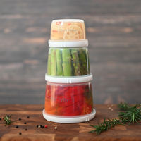 保存容器 ラウンドコンテナ 丸・浅型  L 750ml ホワイト 1個 ウィルマックス