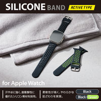 アップルウォッチバンド(49/45/44/42) シリコン 耐衝撃 軽量 ブラック AW-45BDSCNBK エレコム 1個（直送品）
