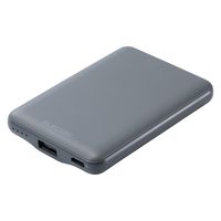 モバイルバッテリー 軽量 薄型 USB-C/A 合計最大 15W 5000mAh DE-C45-5000DGY エレコム 1個