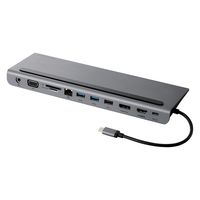 USB Type C ドッキングステーション ハブ 11-in-1 PD 85W出力 シルバー DST-W05 エレコム 1個
