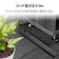 エレコム OAタップ/10個口/スイッチ無し/ホコリシャッター付/固定&吊下可能/3m/ブラック ECT-0103BK 1個