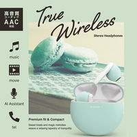 ワイヤレスイヤホン Bluetooth 5.3 低遅延 超軽量 マカロングリーン LBT-TWS17CSGN エレコム 1個