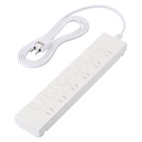 電源タップ 延長コード 2m 2P 6個口 片手で抜けるレバー付 ホワイト T-KF07-2620WH エレコム 1個（直送品）
