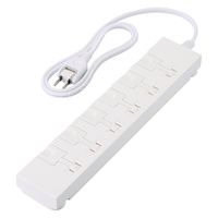 電源タップ 延長コード 1m 2P 6個口 片手で抜けるレバー付 マグネット 白 T-KF07M-2610WH エレコム 1個