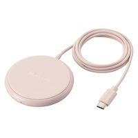 ワイヤレス充電器 Qi認証 5W 卓上 滑り止めパッド ケーブル一体 おくだけ充電 ピンク W-QA25PN エレコム 1個