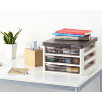 JEJアステージ デスクキャビネット浅3段 ブラウンアイボリー 1セット(1個×5)