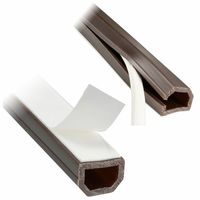 オーム電機 やわらかモール コード保護用 テープ付 1m チョコ 00-9820 1セット(3個)