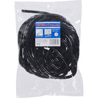 オーム電機 スパイラルチューブ 内径10.2mm 長さ10m 黒 GST-9B 1セット(5個)