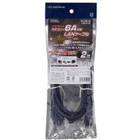 オーム電機 LANケーブル カテゴリー6A 2m PC-N0143  1個（直送品）