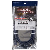 オーム電機 LANケーブル カテゴリー6A 3m PC-N0144  1個（直送品）