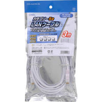 オーム電機 LANケーブル カテゴリー5e 3m PC-N2153 1個