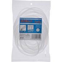 オーム電機 スパイラルチューブ 内径5mm 長さ10m 白 GST-4 1セット(5個)
