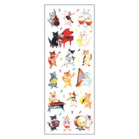 奥山商会 ラメ入りシール 猫の音楽隊 CR346 1セット(1枚×10)