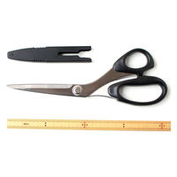 ミササ 右利き用ステンレス裁ちはさみ20cm 黒 キャップ付き 1丁 MIS8164 1セット(1丁×3)